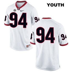 Youth Georgia Bulldogs NCAA #94 Michael Barnett Nike Stitched White Authentic No Name College Football Jersey PFK7054EL